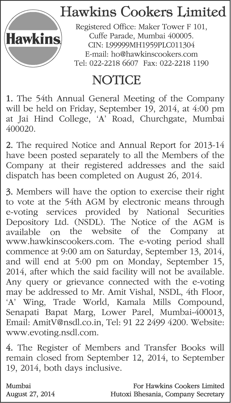 Notice Of AGM